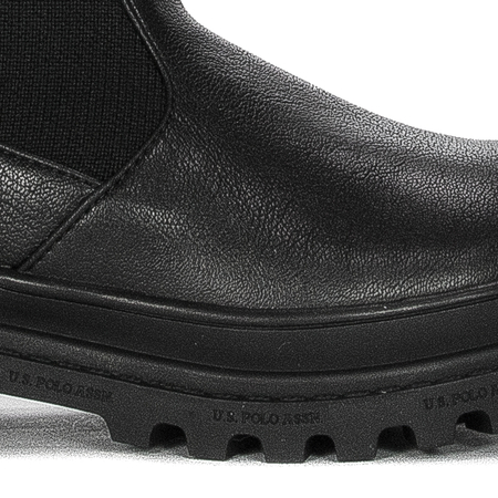 U.S.Polo Assn. Kozaki damskie z elastyczną cholewką do kolan Black czarne