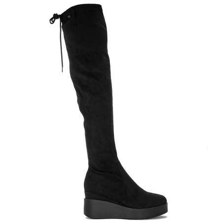 Kozaki T.Sokolski HX Z21-132 BLK marszczone za kolano Czarne