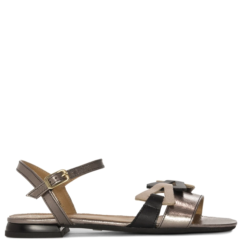 Maciejka Women's Leather Sandals Black Gold