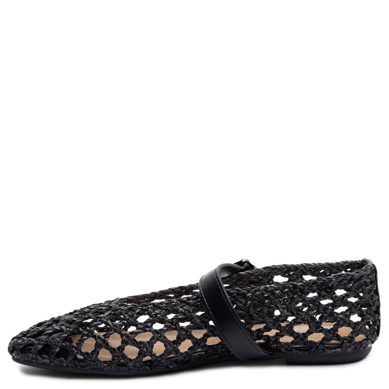 Sokolski Elegant Woven Pumps With Strap Black SR-W26-137-BLK