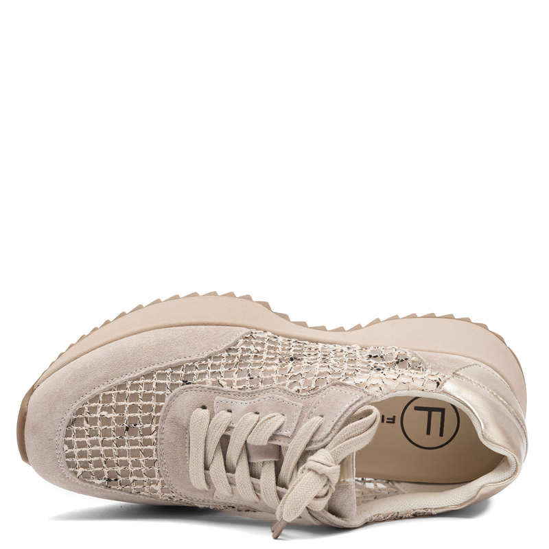 Filippo Skórzane Sneakersy Ażurowe Półbuty na Platformie Beżowe DP7707-26-BE