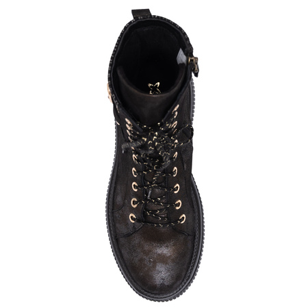 Maciejka Leather Lace-Up Ankle Boots Platform Brown-Black 07105-02-00-8