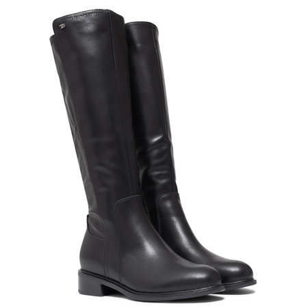 T. Sokolski Leather Women’s Knee-High Boots With Side Zip Black HX-Z25-179-BLK