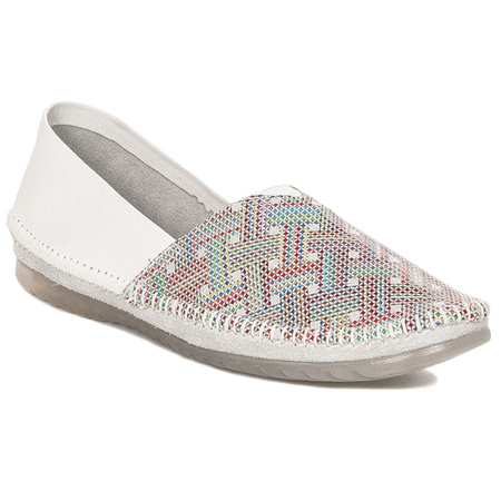 Maciejka Półbuty Damskie Skórzane Białe