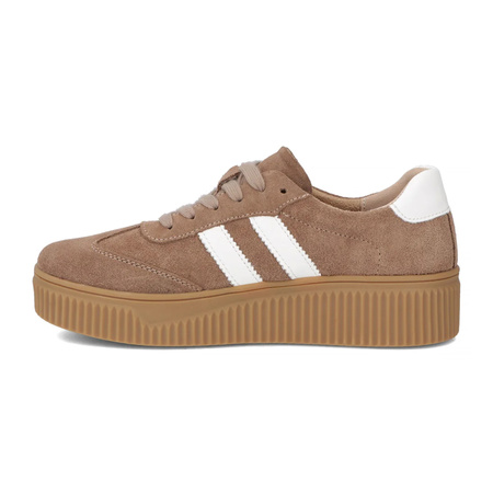 Filippo Beige and White Leather Sneakers