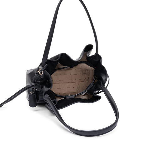 Guess Karima Drawstring Tote Bag Slouchy Shoulder Bag Black HWNG2249230-BLACK