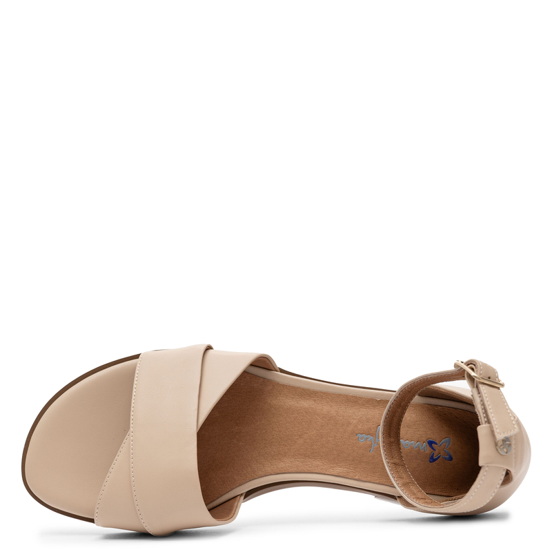 Maciejka Leather Minimalist Sandals Low Heel Beige K7459-04/00-1