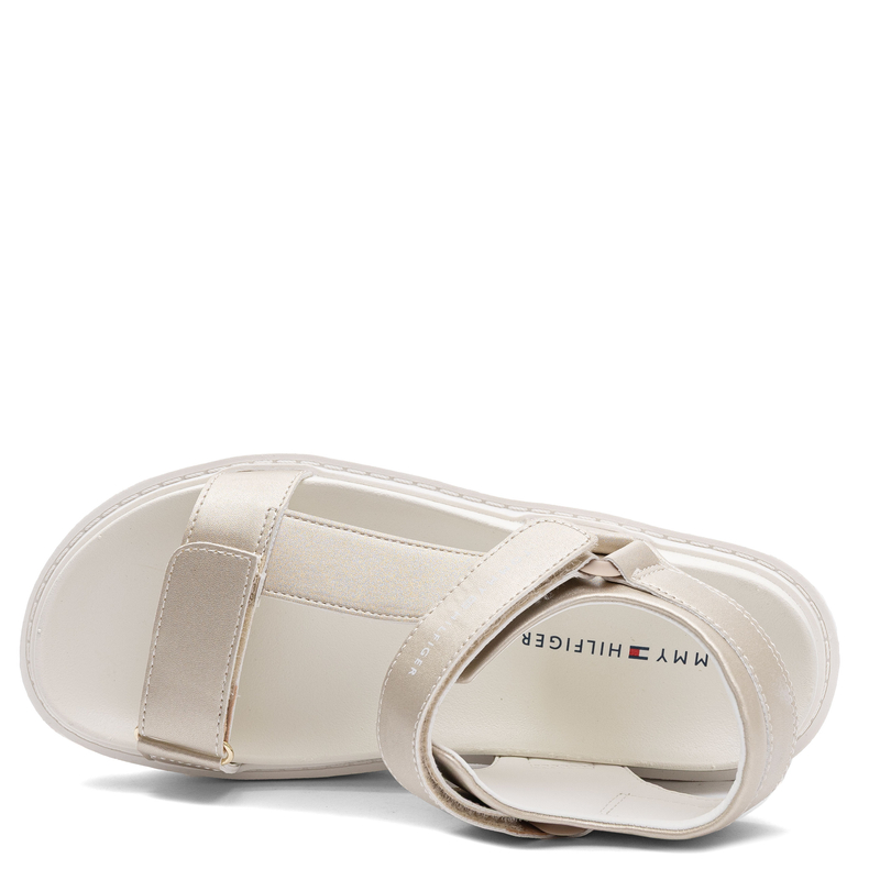 Tommy Hilfiger Złote Sandały Damskie na Platformie T3A2-34285-PLAT