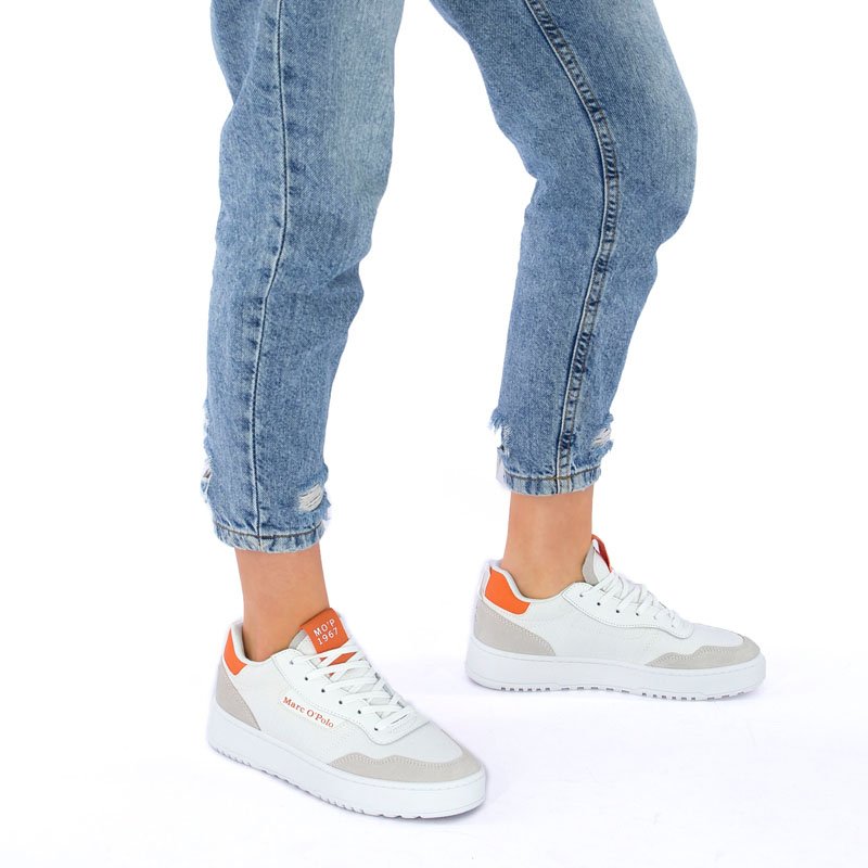 Marc O'Polo 102 16123501 606 124 White Orange Sneakers