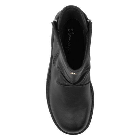 Maciejka Leather Double-Zip Ankle Boots Low Heel 4,5 cm Black A7159-01/00-7