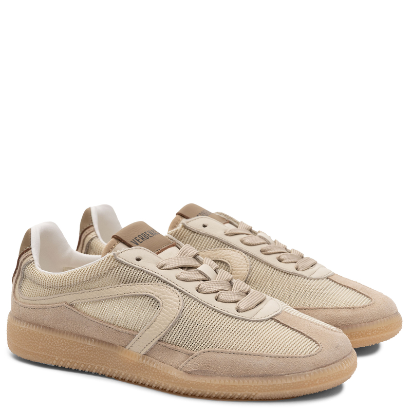 Verbenas Skórzane Sneakersy Damskie Beżowe 9802451068CRU