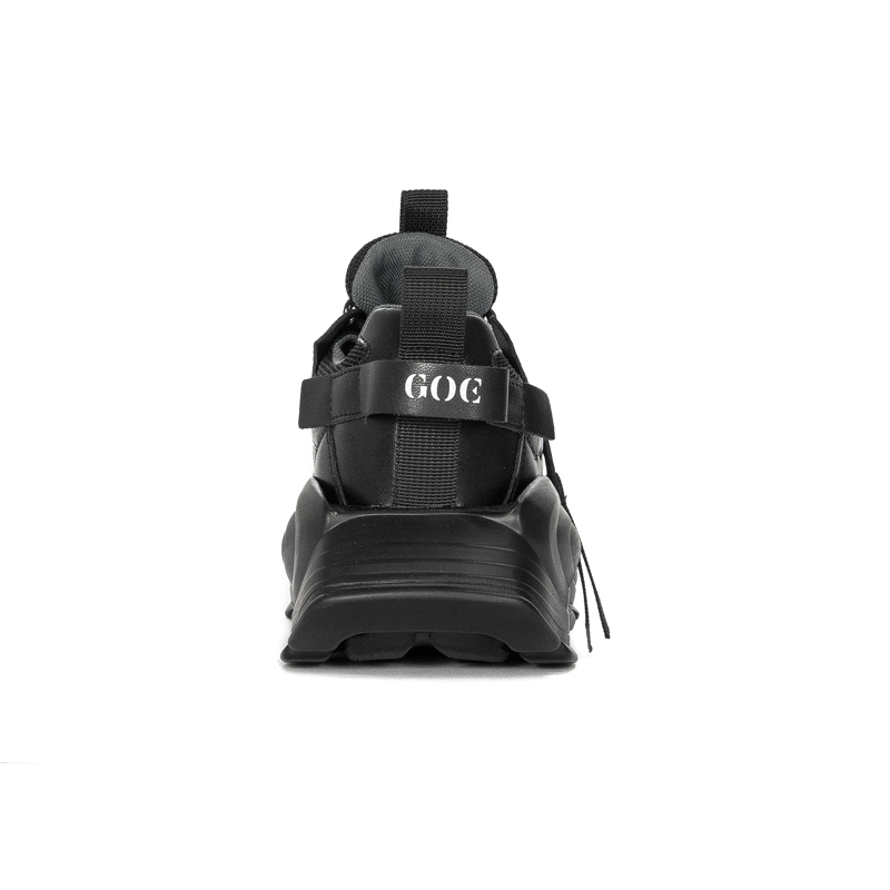 GOE Sneakersy damskie na platformie Black czarne