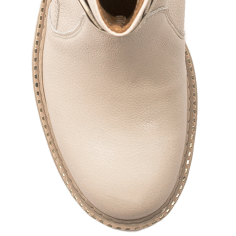 Maciejka Beige Leather Women's Boots
