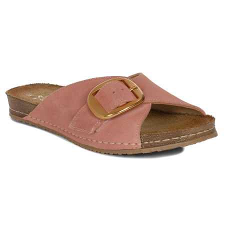 Maciejka Women's Leather Flip-Flops Pink