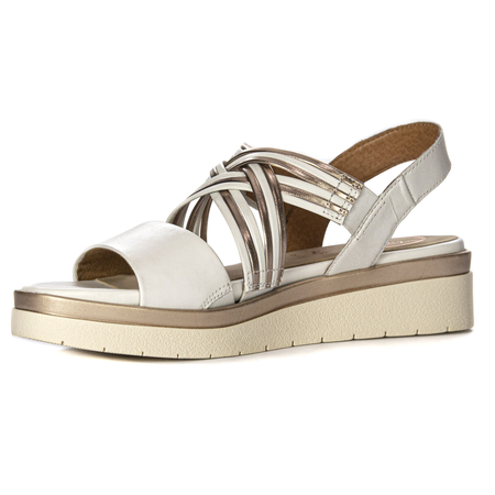 Tamaris Women's White Rosegold Sandals