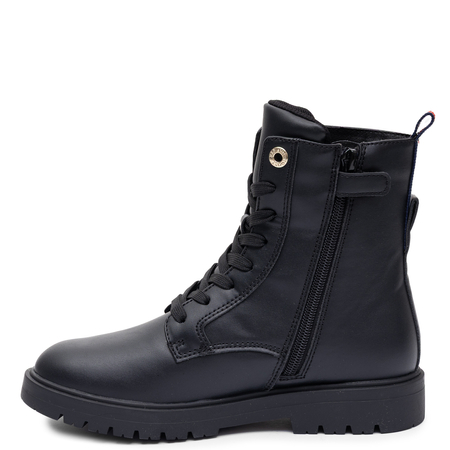 Tommy Hilfiger Modne Sznurowane Trzewiki Damskie Z Zamkiem Czarne T3A5-35157-BK