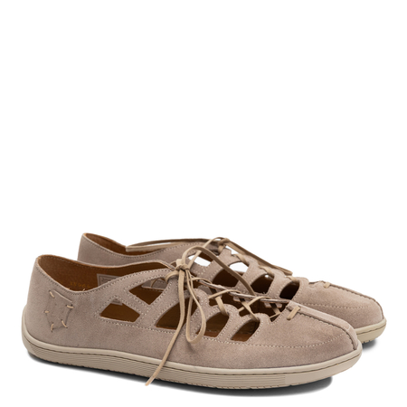 Maciejka Suede Openwork Leather Shoes Beige 06835-04/00-1