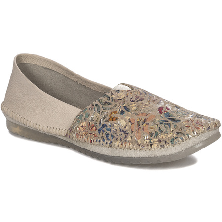 Maciejka women’s leather laser-cut loafers floral beige 1930B-04/00-0