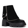 Maciejka Suede Asymmetric Zip Ankle Boots Platform Black 07145-01/00-8