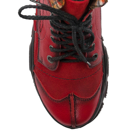 Maciejka Red Lace-up Boots