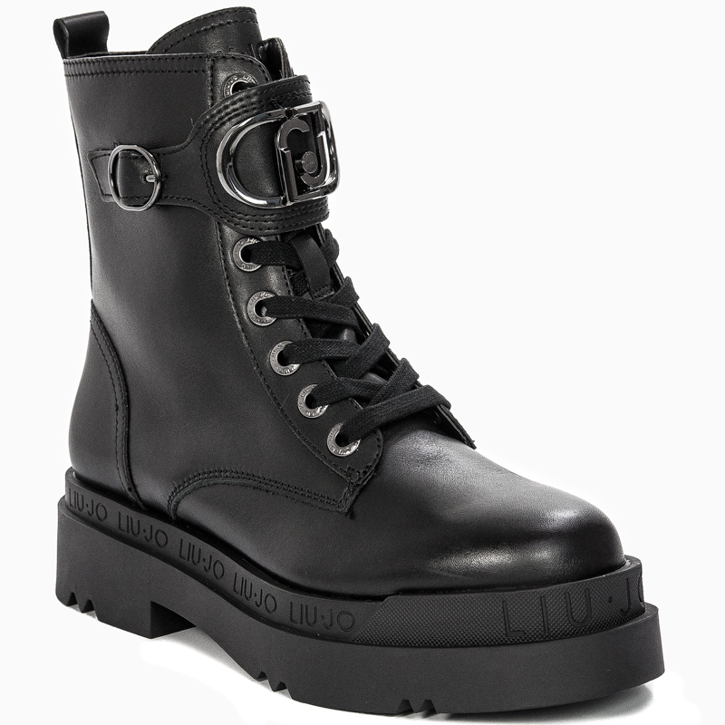 Liu Jo Botki Trzewiki Damskie Na Platformie Black SF3037 P0102