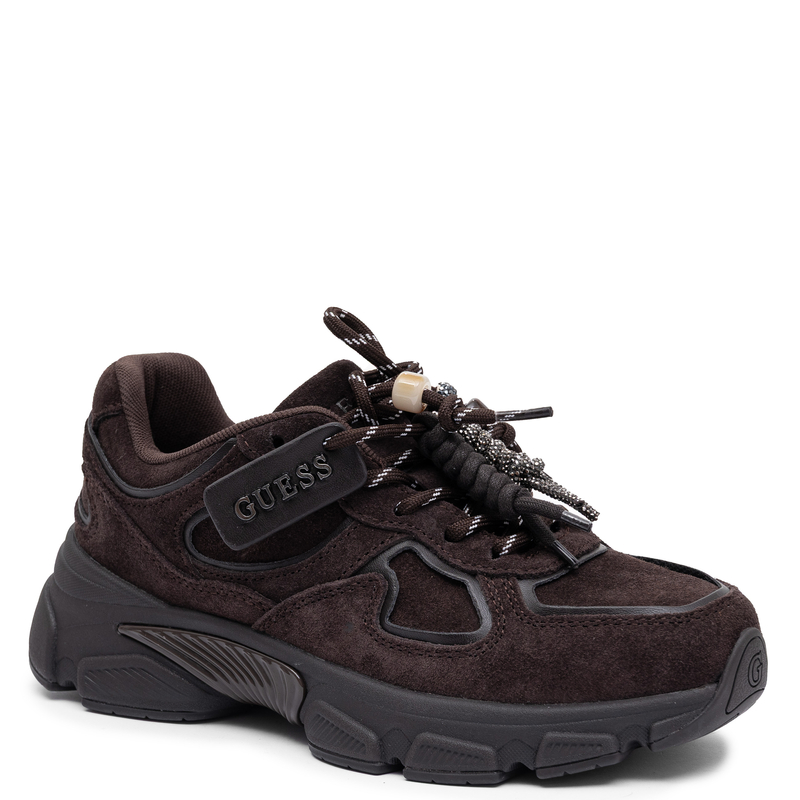 Guess Suede Women's Chunky Platform Sneakers Dark Brown FLFIRR-SUE12-BR