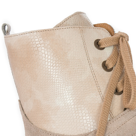 Maciejka Beige Lace-up Boots 05219-04/00-3