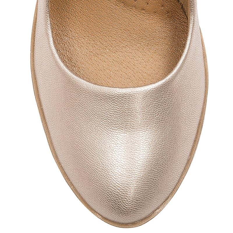 Maciejka Leather Block-Heel Pumps Platform Gold 02629-52/00-1