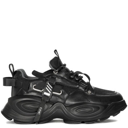 GOE Sneakersy damskie na platformie Black czarne