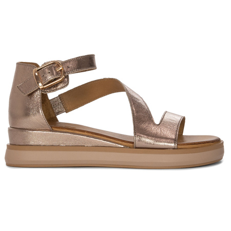 Inuovo Women's Leather Platform Sandals Rose Gold
