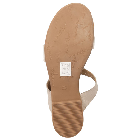 Maciejka Women's Flip-Flops Beige + Gold Cloth
