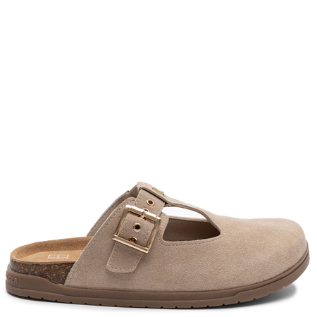 Tommy Hilfiger Suede Clogs With Cork Sole Beige T3A2-34310-BEIGE