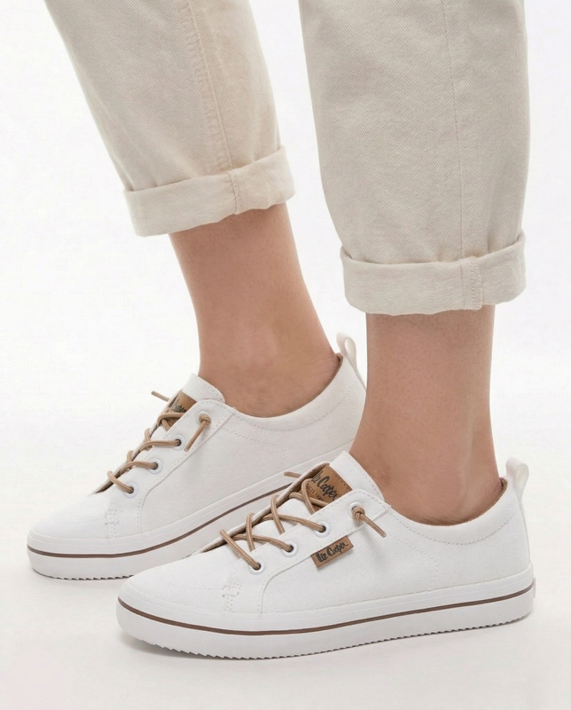 Lee Cooper Trendy Slip-on Elastic Laces Sneakers White LCW-26-02-4058L