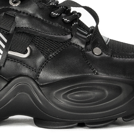 GOE Sneakersy damskie na platformie Black czarne