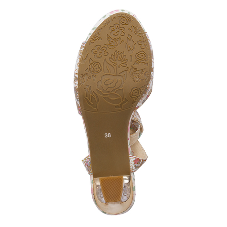 Laura Vita Women's Leather Sandals On Heel Nino 01 Beige