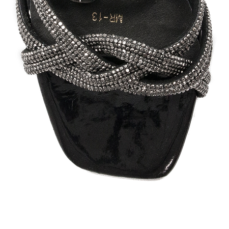 S.Barski Women's sandals Black with zirconia