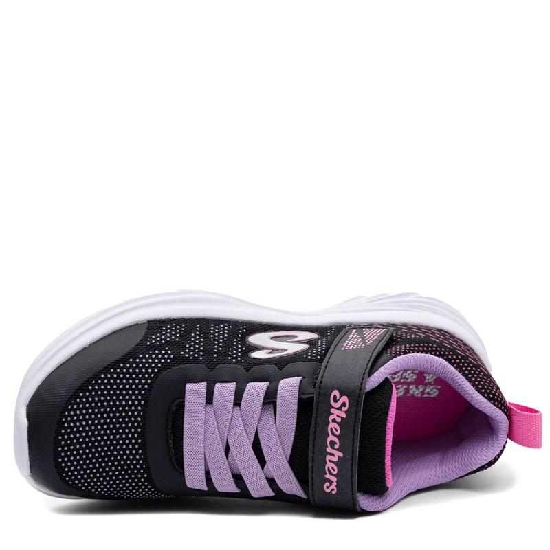 Skechers Sportowe Sneakersy Dziewczęce z Rzepem Czarne 302448L-BKMT