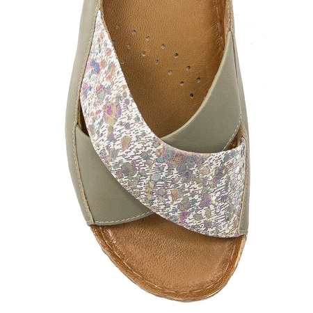 Maciejka Pistachio Leather Sandals
