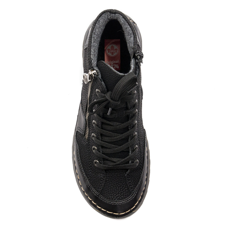 Rieker Botki damskie ocieplane Black czarne