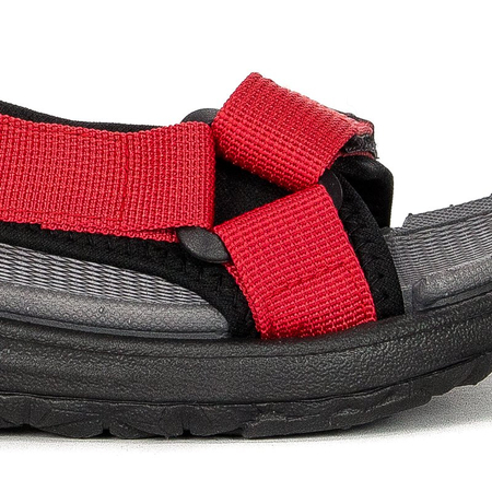 Lee Cooper Sandały damskie na rzepy Red Czerwone