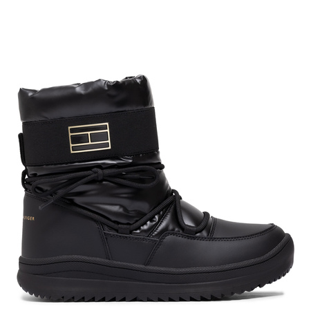 Tommy Hilfiger Zimowe Pikowane Śniegowce Z Zamkiem Czarny T3A5-34052-BLACK