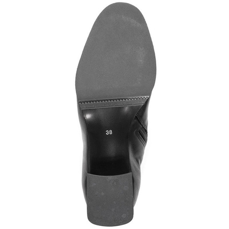 Botki Maciejka na obcasie ocieplane Czarne