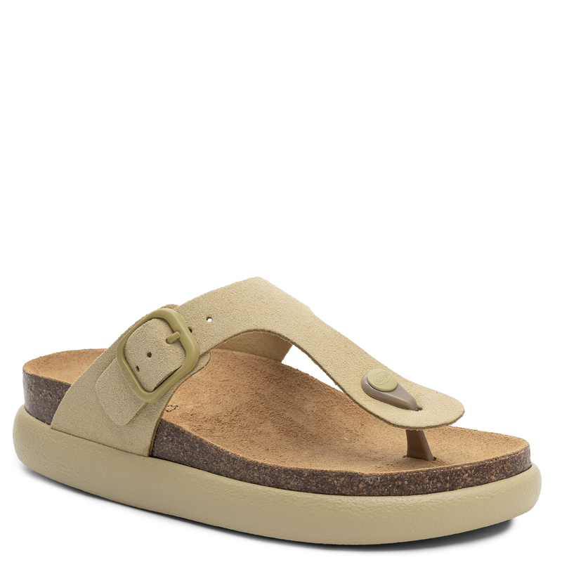 Scholl Adapta Klapki Skóra Naturalna Żółte F01219-2328