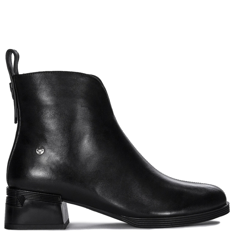 Maciejka Leather Low-Block-Heel Ankle Boots Black N3118-01/00-8