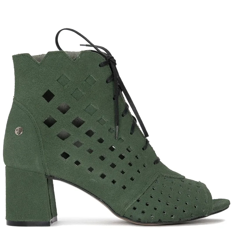 Maciejka bottle green Women's Lace-Up Boots