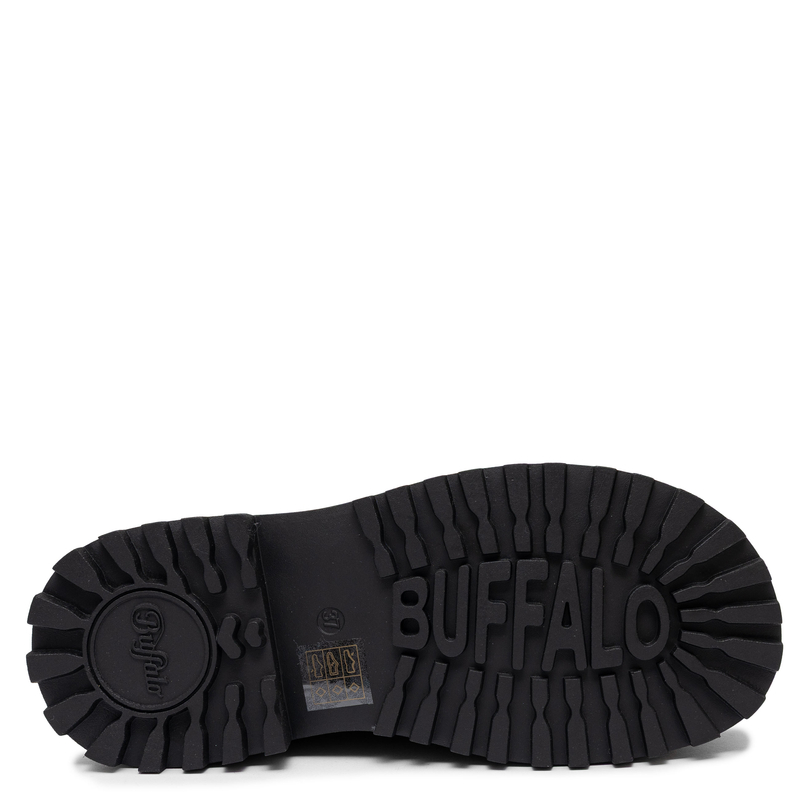 Buffalo Aspha Loafer Półbuty na Grubej Platformie Czarne 1624086-BLK