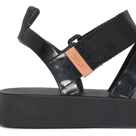 Zaxy Sandały damskie na rzepy Mood Sand Flatform Ad Black Czarne