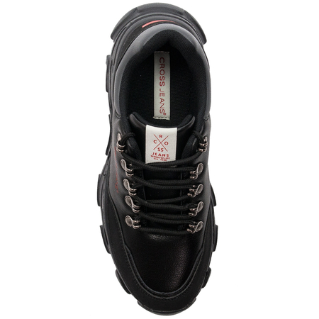 Cross Jeans Sneakersy damskie na platformie Black czarne
