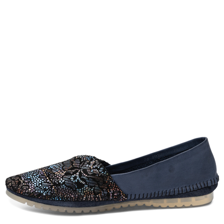 Maciejka Leather Artistic Patterned Low Shoes Navy Blue 1930W-11/00-0