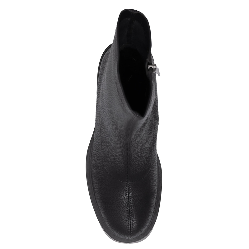 T. Sokolski Skórzane Botki Na Platformie Czarne HW-Z25-128-BLK